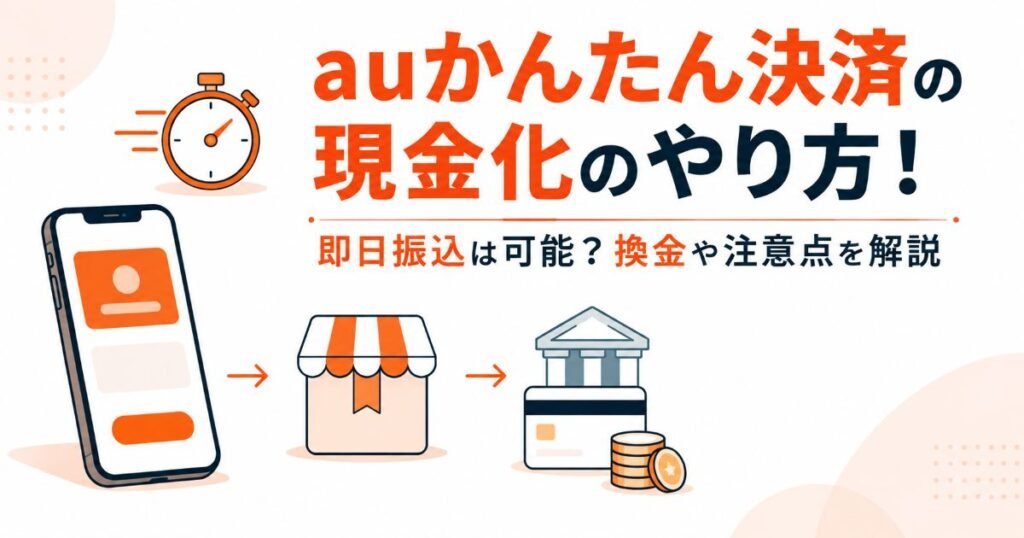 auかんたん決済を現金化する流れと即日振込の可否